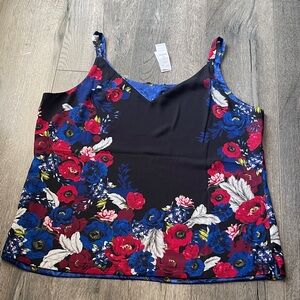 White House Black Market Floral Camisole - Black, Red, Blue